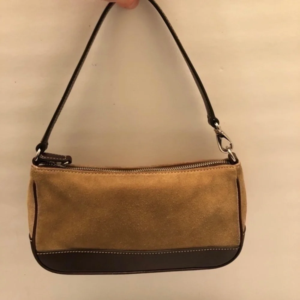 Coach Demi mini bag tan suede brown leather